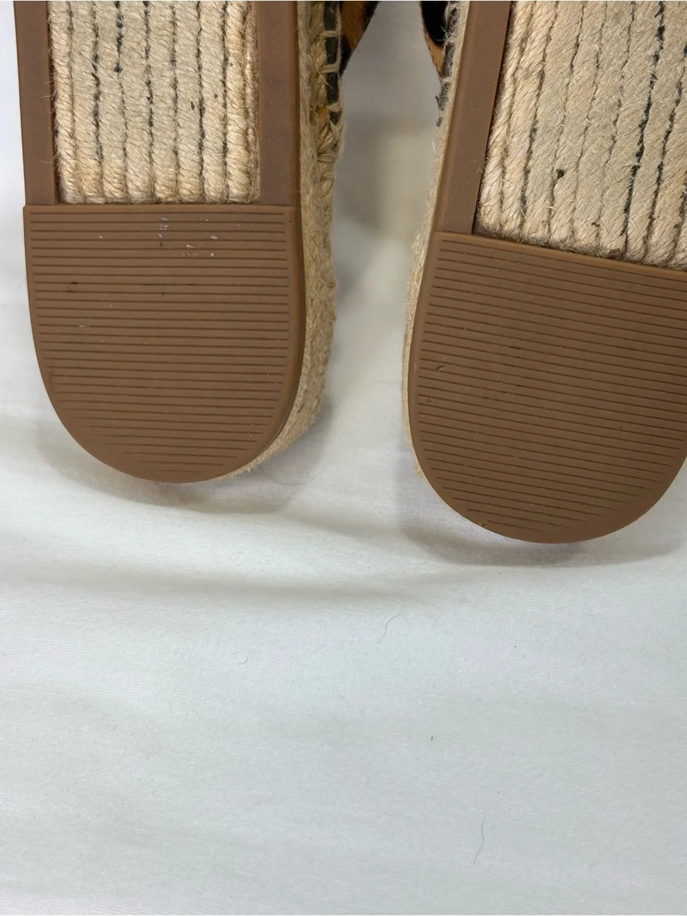 J. CREW Leopard Print Espadrille Slide Sandals with Gold Buckle SZ 8.5